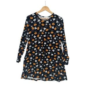 Riley + James Halloween Dress Nightshirt‎ Womens XL Ghost Spiders Skulls Pumpkin